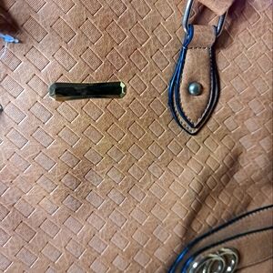 Women's Bag. Brown color imitation brocade leather.